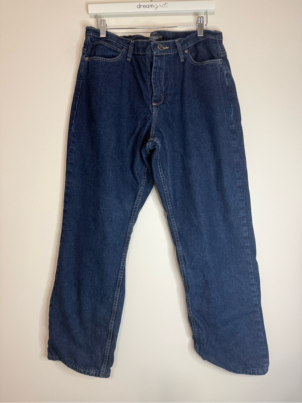 Cabelas Vintage Dark Blue flannel lined Straight-Leg Jeans size 14 short